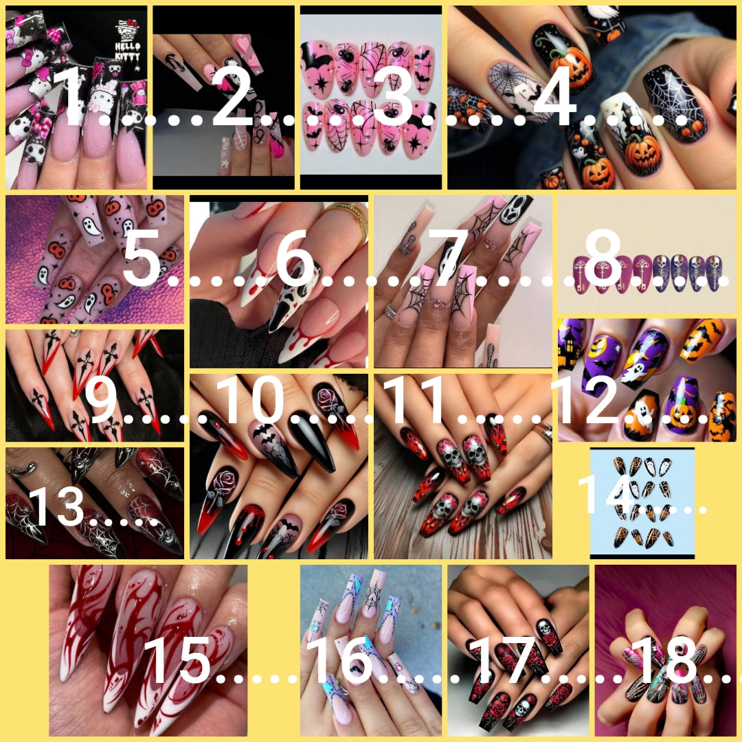 Halloween nails,24pc choose your nails by the number shown by the nails.You want. 1 pack