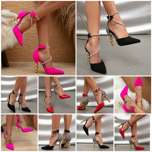 High Heels Shoes Pointed Toe Rhinestone Special Heel