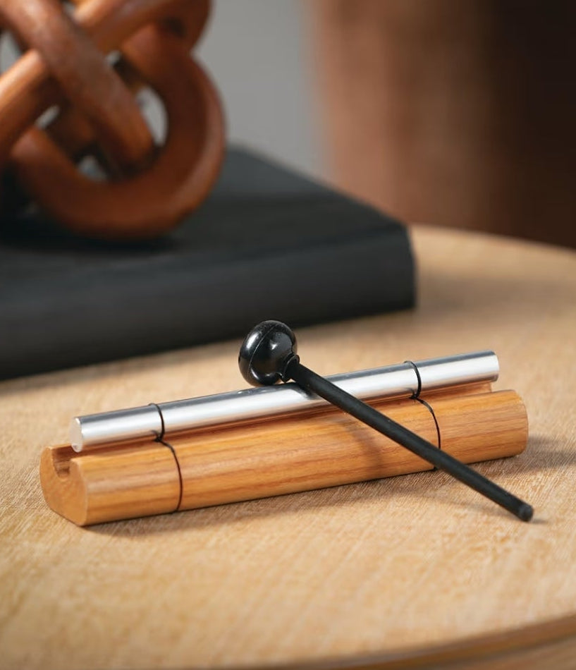 Wind Chimes Zenergy Solo Hand Chime, Silver (7") Musically Tuned for Meditation, Yoga and Mindfulness, Bell Percussion Instrument For Teachers and Classrooms