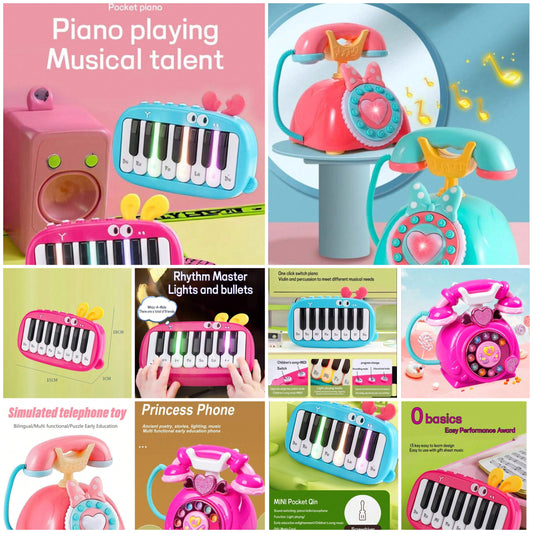 1 Piece Of Handheld Mini Electronic Keyboard For Children, Multifunctional And Playable Finger Piano, Puzzle Beginner's Music Instrument, Piano Baby Boy And Girl Toy,Keyboard Instrument,Piano>System,Musical Toy abs 3 and up