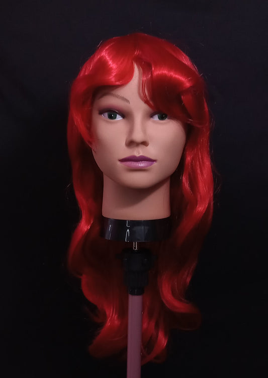 COCOMONEY WIG RED LONG WAVY STRAIGHT SYNTHETIC