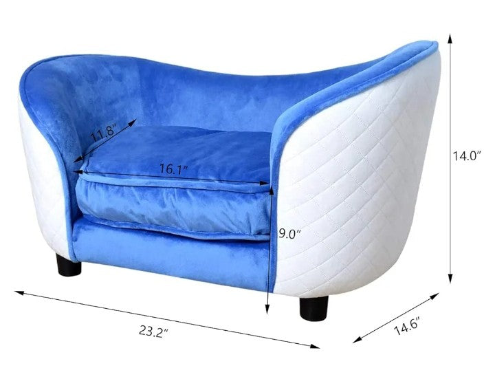 Comfy Velvet Pet Sofa Bed for Small Cats or dogs - Convenient and Stylish