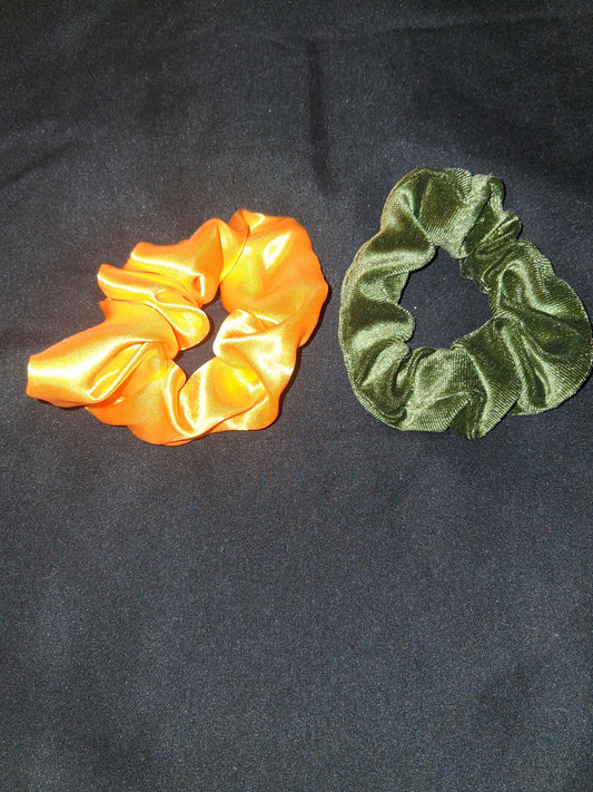 COCOMONEY HAIR SCRUNCHIES 2 PIECES SATIN OR VELVET