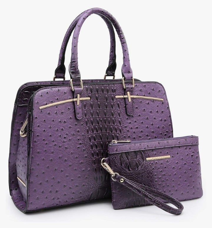 Women Handbag Wallet Tote Bag Shoulder Bag Hobo Bag Top Handle Satchel Purse Set 2pcs w/ 3 Compartments