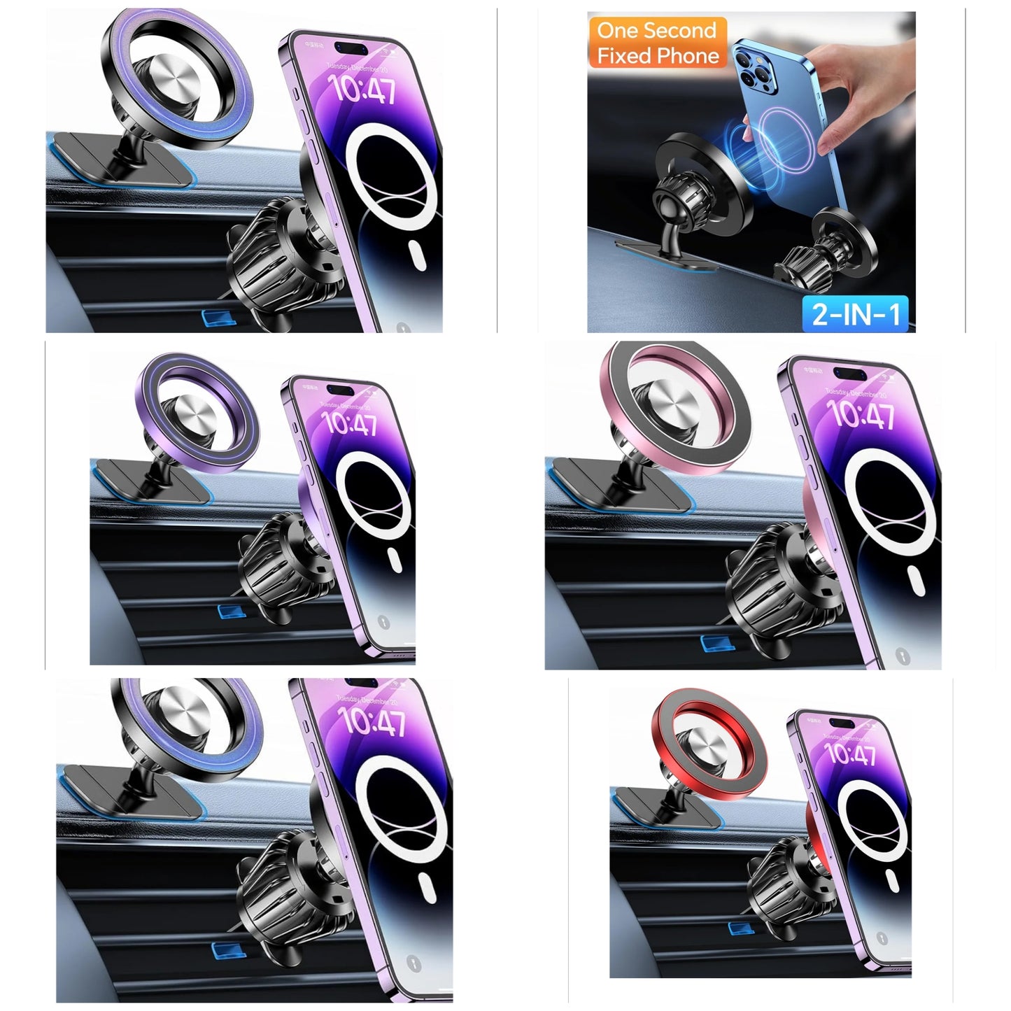 Magnetic Phone Holder for Car Phone Holder Mount Dash【360°】Cell Phone Holders for Your Car Accessories for Women Men iPhone 16 Pro Max 15 14 13 12 Plus