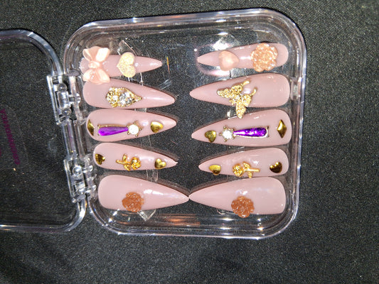 COCOMONEY NAILS CUSTOM ONE OF A KIND PIECES WITH NAIL BAG AND FREE GIFTS ACRYLIC