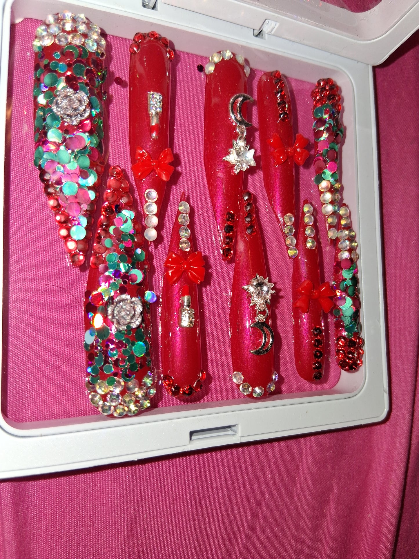 COCOMONEY NAILS CUSTOM 1 OF 1 GLUE ON PRESS ON COMES WITH FREE GIFTS #o35