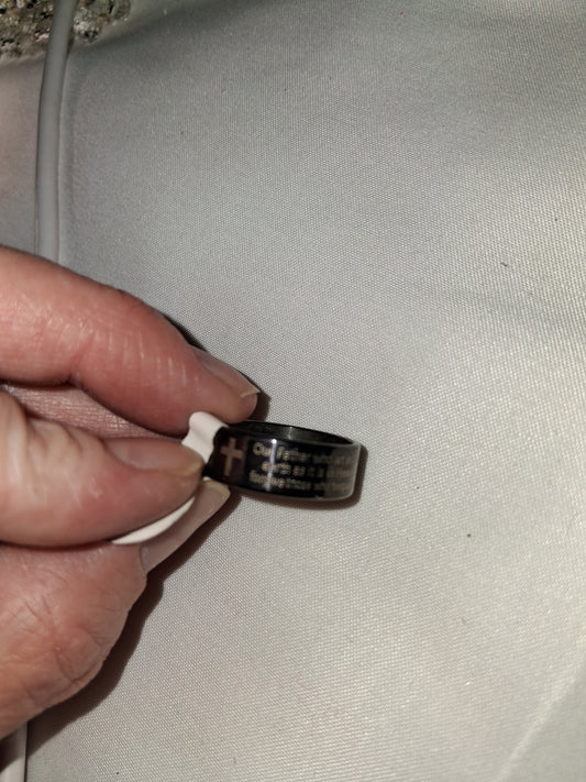 Mens stainless steel ring size Lords prayer