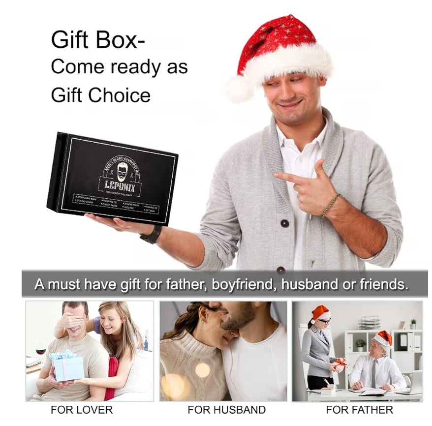 Shaving Kit for Men, Include Safety Razor, Sandalwood Cream, Aftershave, Pre Shave Oil, Shaving Brush and Bowl, Shaving Apron Bib -Unique Gifts for Him Stocking Stuffers