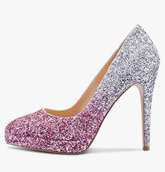 Womens High Heels Platform Pumps Slip-on Stilettos 12CM Heel Office Dress Shoes