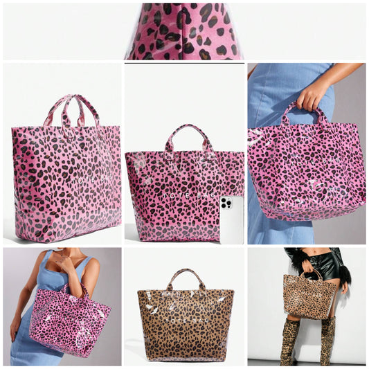 Fashionable Cocomoney Leopard Jelly Handbag, Large Capacity Tote Bag For Women, Leopard Print, Big Capacity