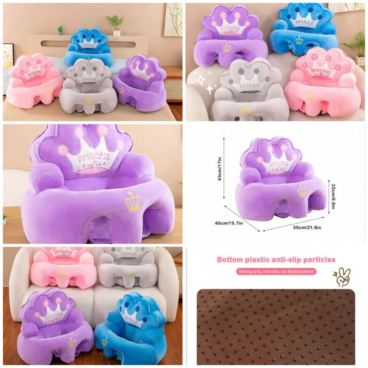 Crown Baby Floor Seat Cute Baby Support Sofa Sit Up Chair For Baby Learning To Sit, Toddler Sitting Chair