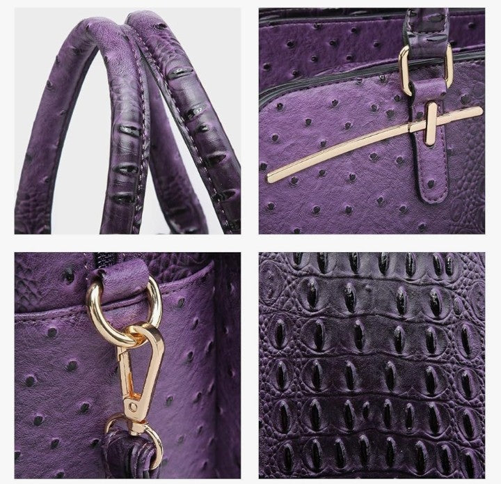 Women Handbag Wallet Tote Bag Shoulder Bag Hobo Bag Top Handle Satchel Purse Set 2pcs w/ 3 Compartments