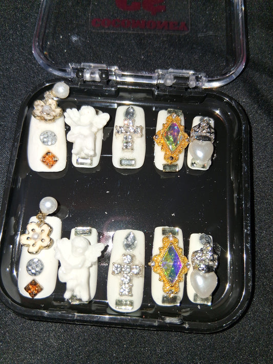 COCOMONEY NAILS CUSTOM ONE OF A KIND PIECES WITH NAIL BAG AND FREE GIFTS ACRYLIC