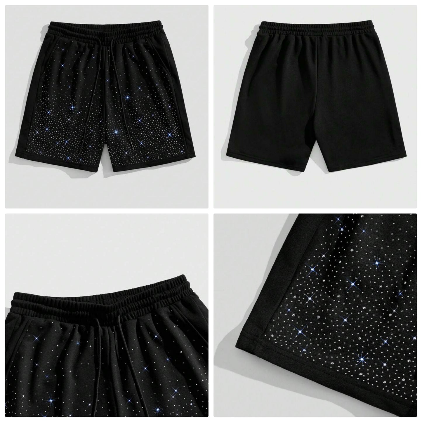Men's Sequin Decoration Casual Shorts, Streetwear