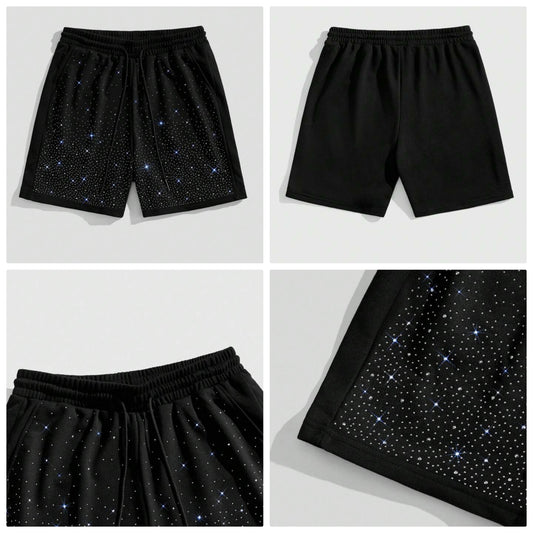 Men's Sequin Decoration Casual Shorts, Streetwear