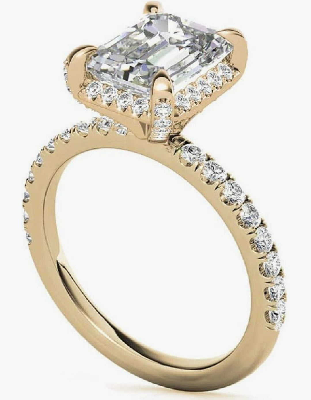 14K Solid Yellow Gold Handmade Engagement Ring 2.00 CT Radiant Cut Moissanite Diamond Solitaire Wedding/Bridal Ring for Women/Her Awesome Ring