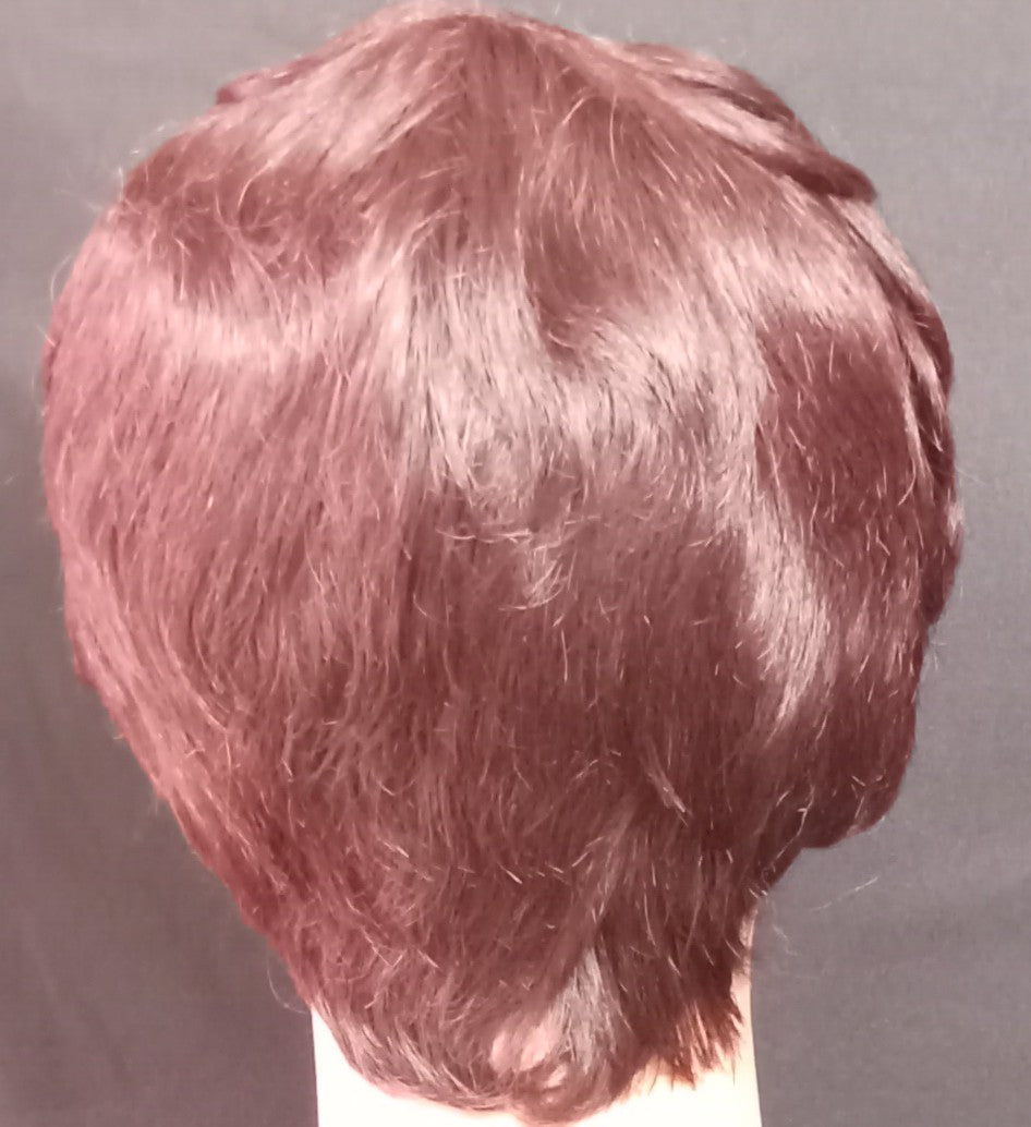 COCOMONEY WIG LOW CUT SYNTHETIC DARK BROWN WITH BURGANDY TENT TO IT