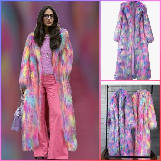 Faux Fur Coat Women's Extend Ankle Puffy Outwear