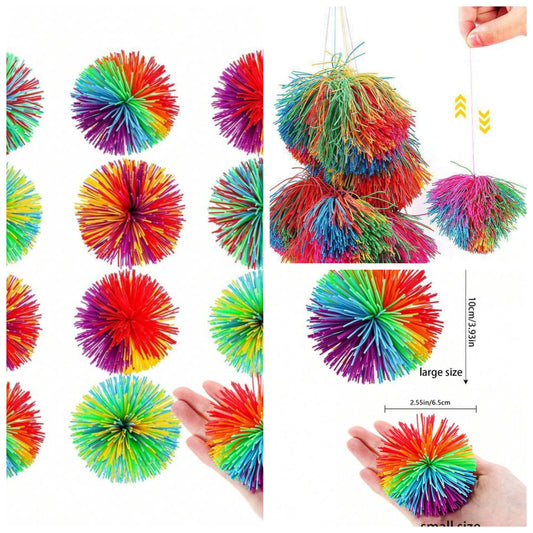 Monkey Rope Balls Sensory Rope Balls Soft Rainbow Bouncy Balls,Birthday Gifts, Classroom Incentive Prizes, Recess Games party holidays pp