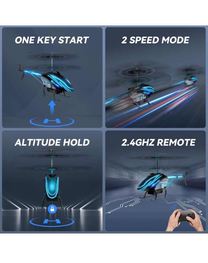 RC Helicopter, Remote Control Helicopter for Kids with 30Mins Flight(2 Batteries), 7+1 LED Light Modes, Altitude Hold, RC Toys for Boys Girls