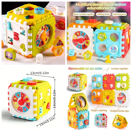 1pc Shape-Matching Hexahedron Puzzle Building Blocks: Cognitive Development Toy For Kids, Ideal Gift For New Year/Chinese New Year/Easter/Valentine's Day plastic