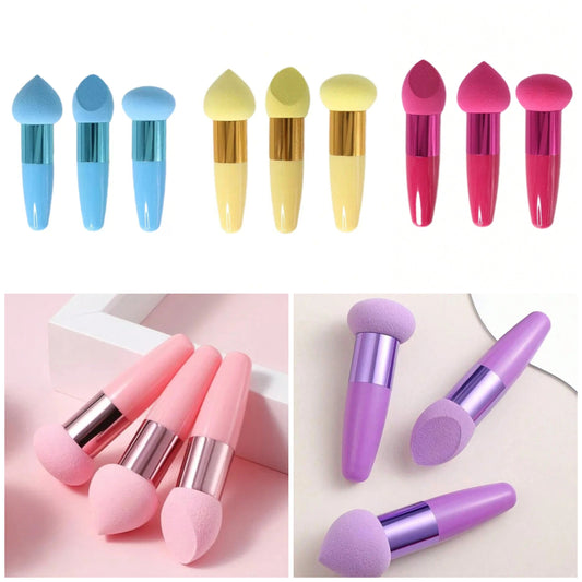 3Pcs Makeup Sponge Facial Foundation Sponge Professional Makeup Blending Sponge With Dry & Wet Use Makeup Sponges For Foundation Brush material pur
