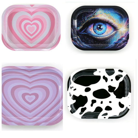 Tray - Practical Small Metal Tray, Lightweight Design 7'' x 5.5'',Multipurpose Metal Tray for Home Décor, Storage