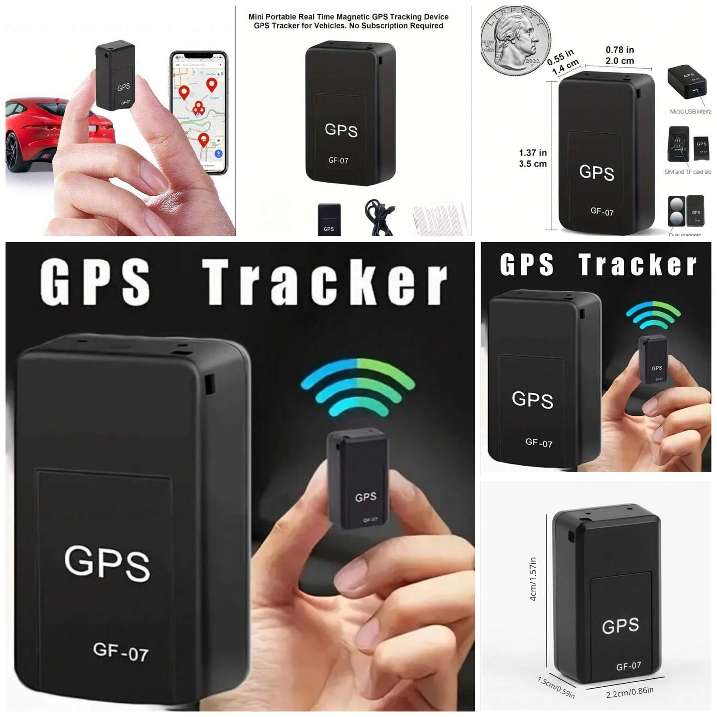 (2 Pack)GPS Locator - Magnetic Mini GPS Real-Time Vehicle Locator, Magnetic Box, Long Standby GSM SIM GPS Locator, Suitable For Vehicle, Truck, Family And Asset Tracking