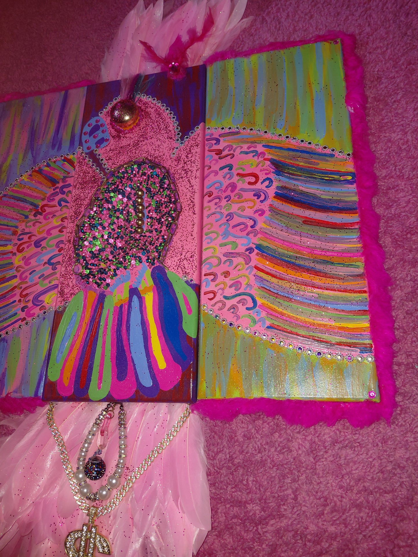 FREE BIRD✅️ CUSTOM PAINTING BY COCOMONEY 1 OF A KIND PIECE. 60×24 Inches 3 piece 1 painting connects together and makes 1 stunning piece of art signed C$ COCOMONEY by me personally dated and signed on the back.