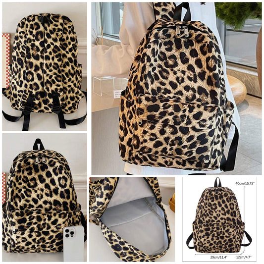 1pc New Leopard Printed Large Capacity Multifunctional College Style Fashion BackpackSchool Backpack,School Bag,School Bookbag,Big Backpack,Backpack School,Back To School BagsLightweight,Portable,Classic Casual, Suitable For Teen Girls Women COCOMONEY