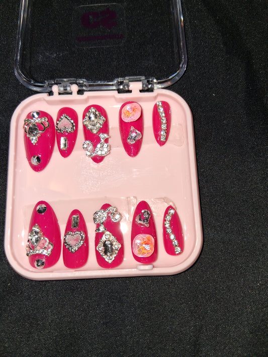 COCOMONEY NAILS CUSTOM 1 OF 1 GLUE ON PRESS ON COMES WITH FREE GIFTS #b84