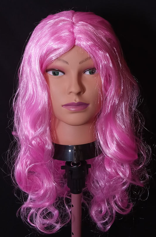 COCOMONEY WIG PINK WAVY CURLY
