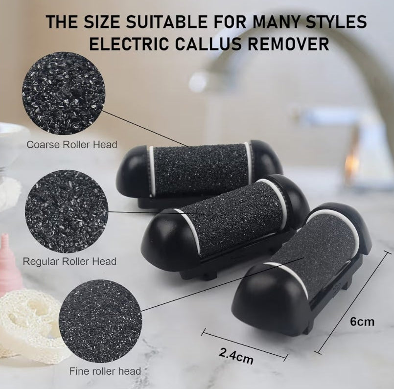 Electric Foot Callus Remover with 3 Roller Heads 2 Speed Rechargeable,Professional Pedicure Pedicure Kit Waterproof Foot Scrubber File,Pedicure Tools,Foot Care for Dead Hard Cracked Dry Skin