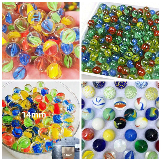 Glass Marble Set, 14mm Assorted Color Marbles For Aquarium Decor, Vase Filler, Marble Games, Marble Run Toys glass
