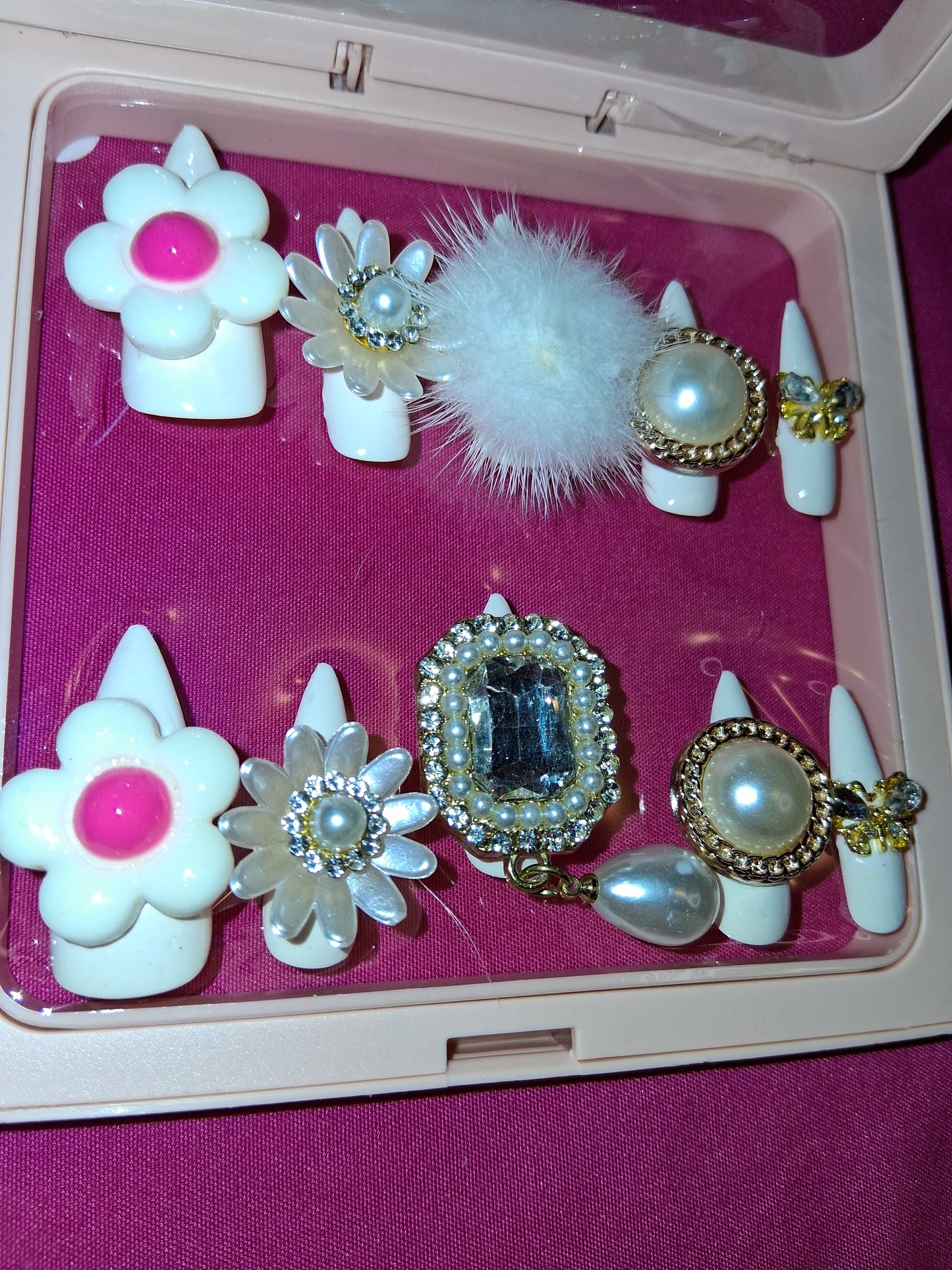 COCOMONEY NAILS CUSTOM 1 OF 1 GLUE ON PRESS ON COMES WITH FREE GIFTS #o19