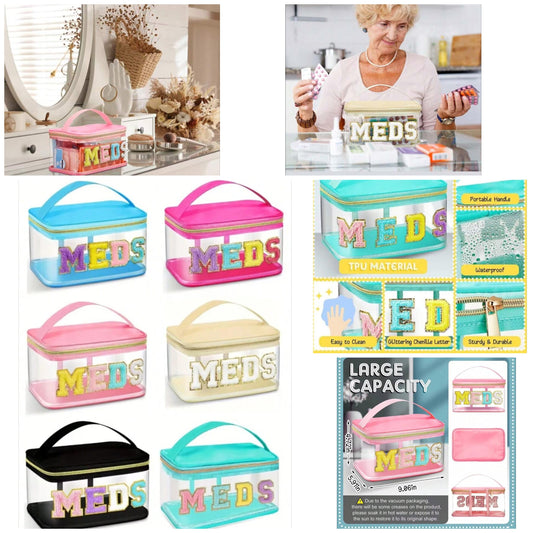 MEDS Large Capacity Multi-Functional Waterproof Travel Toiletry Bag COCOMONEY