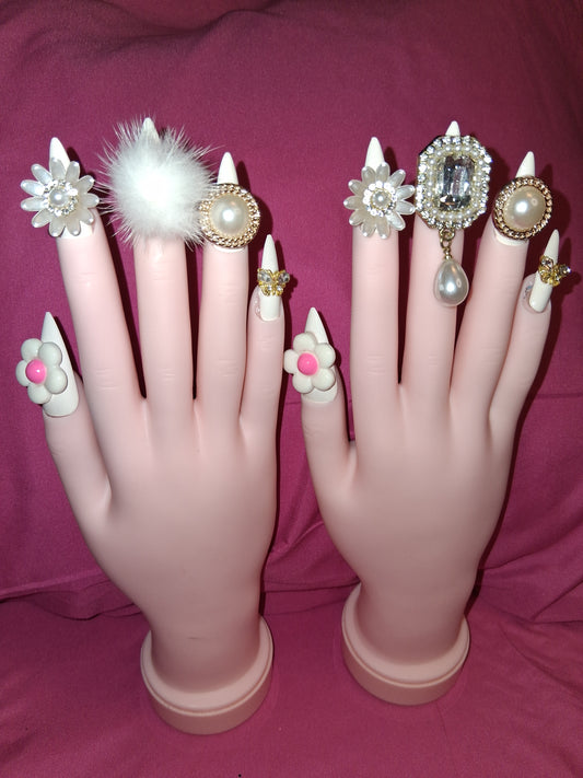 COCOMONEY NAILS CUSTOM 1 OF 1 GLUE ON PRESS ON COMES WITH FREE GIFTS #o19