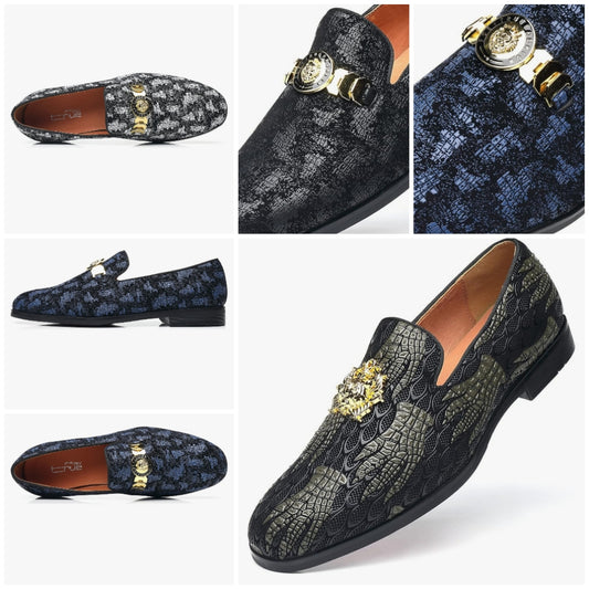 Mens Dress Loafers Buckle Fashion Luxury Party Wedding Shoes