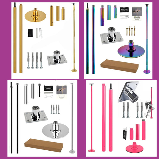 Stripper Pole Permanent Fixed Dance Pole Kit, Professional 45mm Spinning & Static Dancing Pole Heavy-Duty Steel Pole Dance for Home, Adjustable Height Excellent for Home Exercise Studio Club Gym