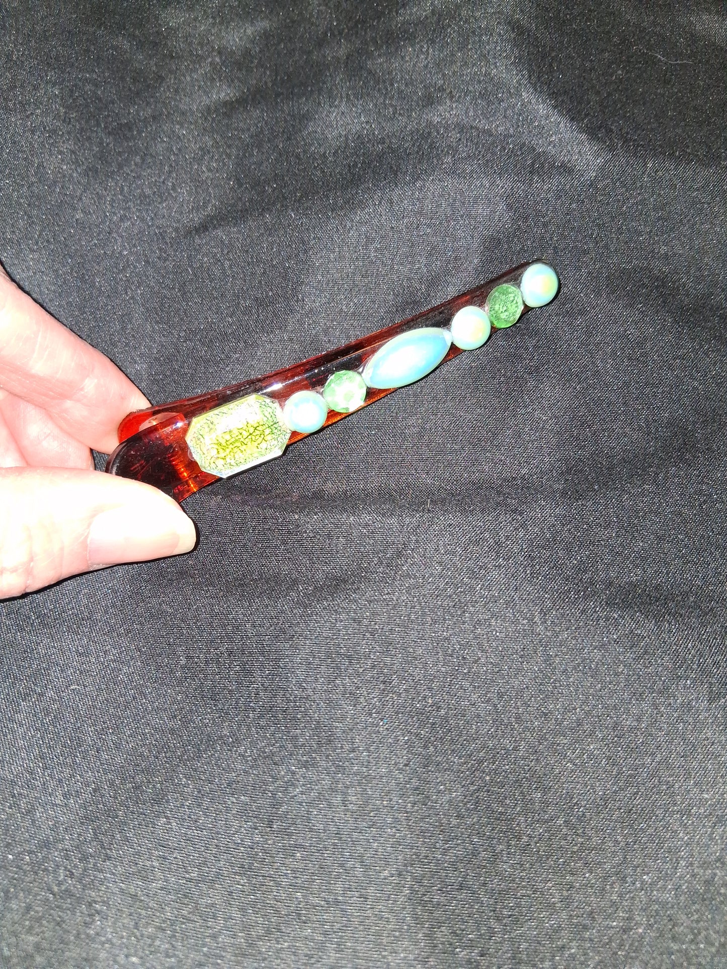 COCOMONEY HAIR CLIP 3INCH CUSTOM 1 OF A KIND PIECE with gemstones