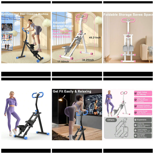 Stair Stepper For Home-Upgrade Vertical Climber Workout Machine For Full-Body Exercise Climber Fitness Equipment With Stable Frame Adjustable Handlebar