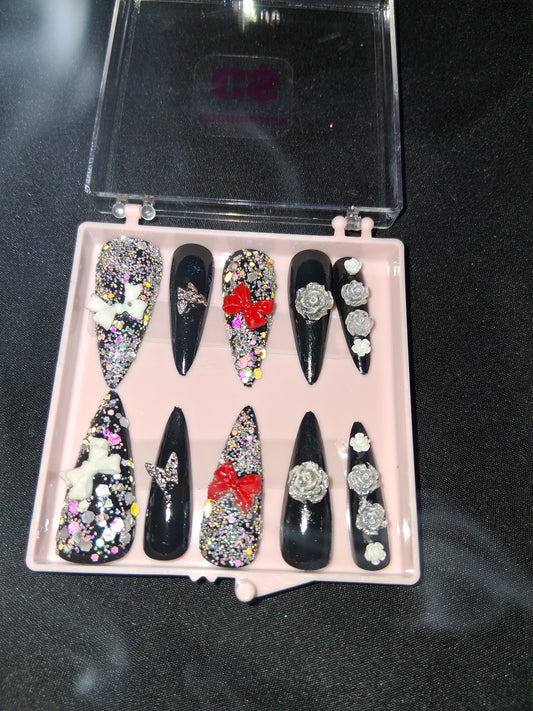 COCOMONEY NAILS CUSTOM 1 OF A KIND PIECES ACRYLIC COMES WITH FREE GIFTS