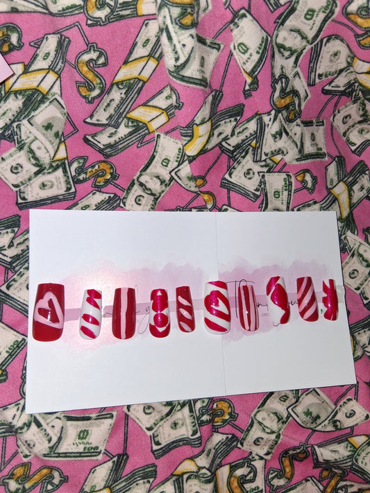 COCOMONEY NAILS CUSTOM 1 OF 1 GLUE ON PRESS ON COMES WITH FREE GIFTS #g13