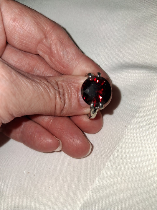 Sterling silver plated ring red COCOMONEY