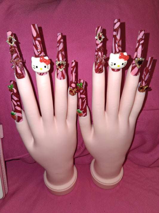 COCOMONEY NAILS CUSTOM 1 OF 1 GLUE ON PRESS ON COMES WITH FREE GIFTS #o24