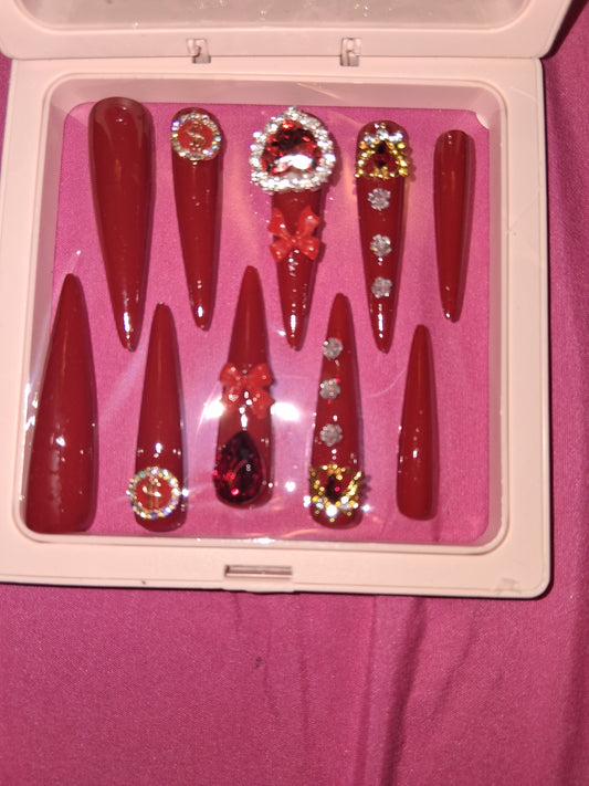 COCOMONEY NAILS CUSTOM 1 OF 1 GLUE ON PRESS ON COMES WITH FREE GIFTS #o18