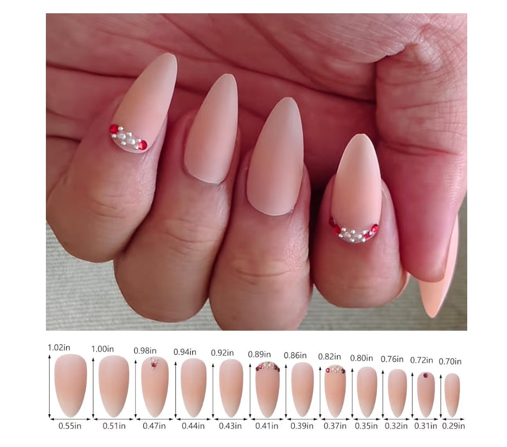 French Tip Press on Nails Packs, Medium Almond Fake Nails Kit, Glue on Nails Set, False Nails with Design, Stick On Nails for Women, Nails Press ons 5 Packs (120 Pcs)