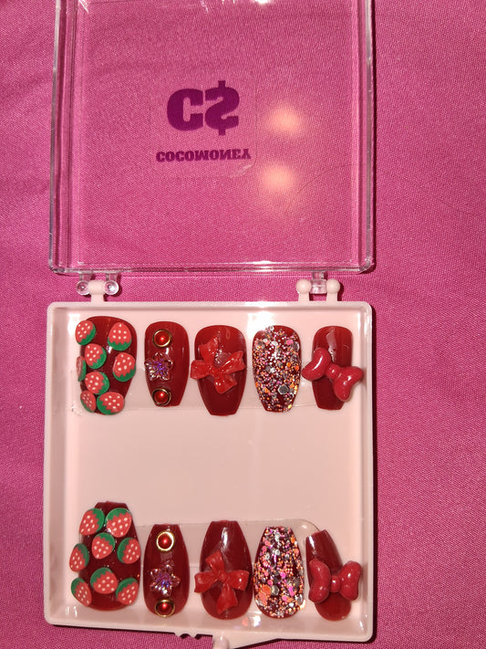 COCOMONEY NAILS CUSTOM 1 OF 1 GLUE ON PRESS ON COMES WITH FREE GIFTS #b72