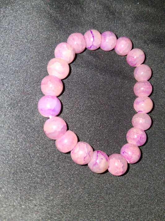 Beaded bracelet COCOMONEY costume jewelry only one pink